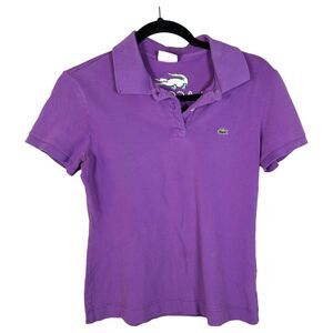 Lacoste Purple Embellished Polo Shirt Women's Size 42 (US Large)
